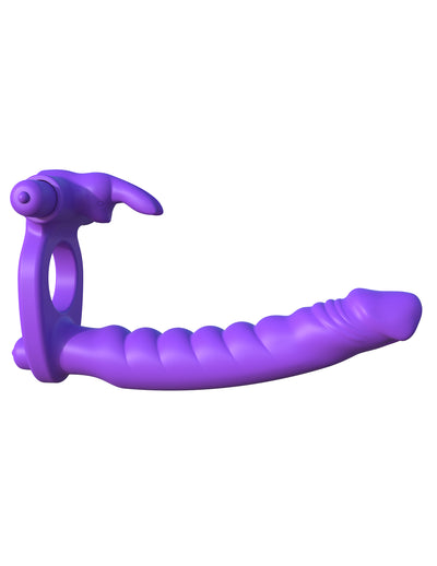 Silicone Double Penetrator Rabbit with Vibrating Cock Ring - Double the Pleasure, Double the Fun!