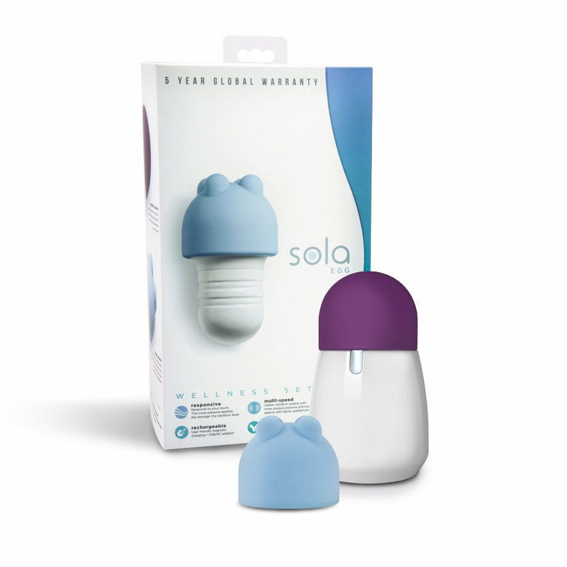 Sola Egg Massager: Powerful, Waterproof, and Travel-Friendly with 5-Year Warranty.