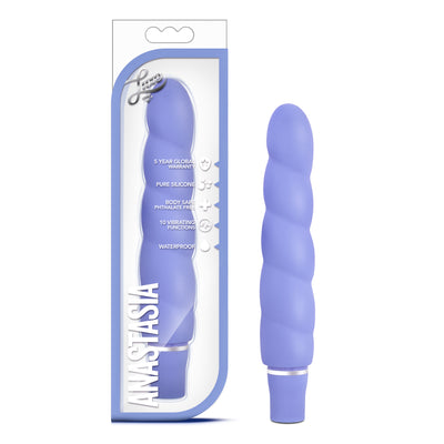 Seductive Satin Finish Anastasia Vibrator with 10 Vibration Functions and Waterproof Motor for Worry-Free Play.