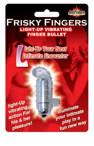 Glowing Frisky Fingers Vibe: Light Up Your Love Life with Sensual Stimulation and Discreet Design.
