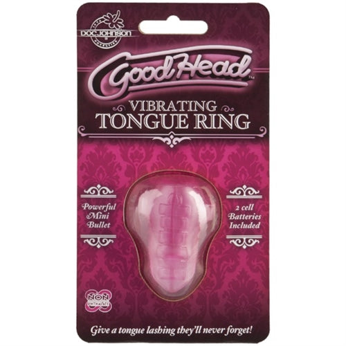 Enhance Oral Pleasure with Vibrating Tongue Ring - Body-Safe and Flexible Pink Jelly Toy Included