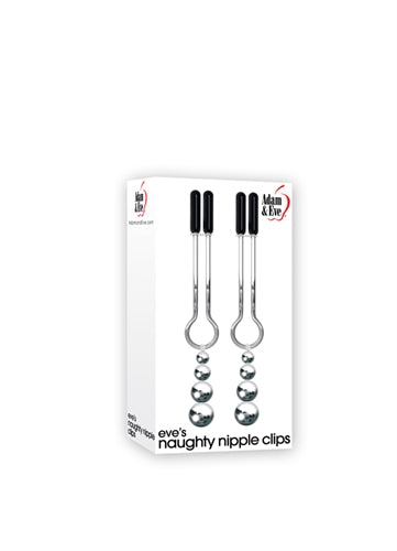 Adjustable Rubber-Tipped Nipple Clamps with Beaded Weights for Intense Stimulation and Fetish Fun