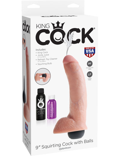 Experience Ultimate Cum-Play with King Cock Squirter Dildo - Realistic 9 Inch with Jizzle Juice Squeeze-Bulb