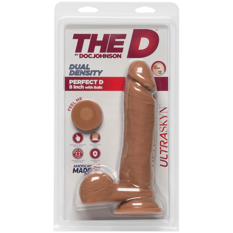 Get the Ultimate Realistic Experience with The D Perfect D 8" by Doc Johnson - Dual-Density, Suction Cup Base, Phthalate-Free, Made in USA.