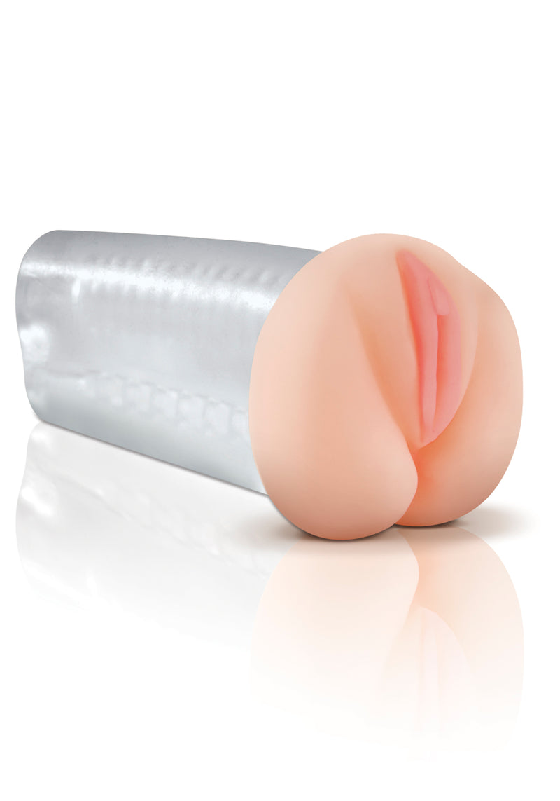 Clear View Stroker: Ultra-Realistic Fanta Flesh Masturbator with Beads and Pearls for Ultimate Pleasure.