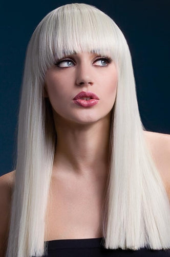 Blonde Long Blunt Wig with Fringe - Heat Resistant and Adjustable for a Sexy New Look!