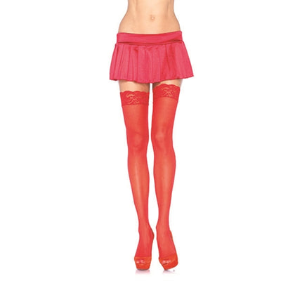 Nylon Sheer Thigh Highs with Delicate Lace Top for a Flirty and Elegant Look.