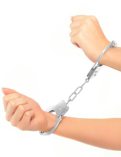 Nickel-Plated Steel Handcuffs with Interchangeable Keys for Naughty Fun in the Bedroom
