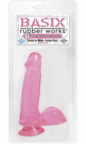 Flexible and Realistic Basix Dildos with Suction Cup for Hands-Free Pleasure and Strap-On Play - 5 Inch Insertable Length and Phthalate-Free.