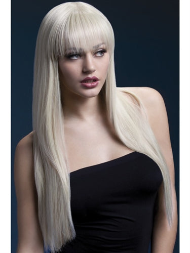 Brown Long Straight Wig with Fringe - Heat-Resistant & Adjustable for a Snug Fit - 26 Inches of Pure Gorgeousness!