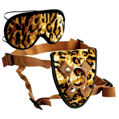 Exotic Faux Fur Padded Harness and Mask for Unforgettable Intimacy