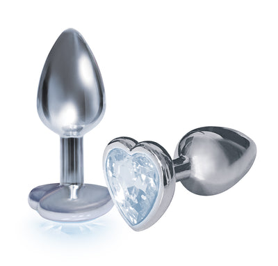Heart Bejeweled Stainless Steel Butt Plug for Beginners - Add Sparkle to Your Sex Life!