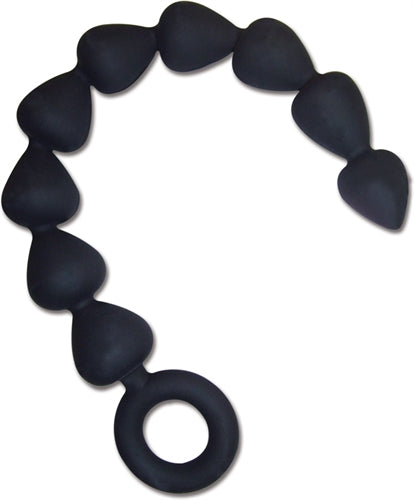 Black Silicone Anal Beads for Ultimate Pleasure and Excitement - 9 Inches of Fun!