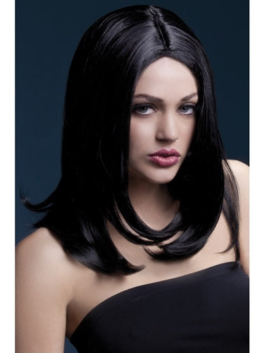 Black Long Layered Wig with Centre Parting - Heat Resistant and Adjustable for Confident and Bombshell Look!