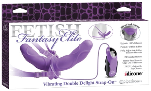 Dual-Ended Silicone Strap-On with 7 Pulsation Patterns for Double the Pleasure!