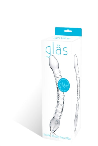 Eco-Friendly Ribbed Double-Headed Glass Dildo: Pleasure Yourself and Your Partner While Being Gentle on the Planet!