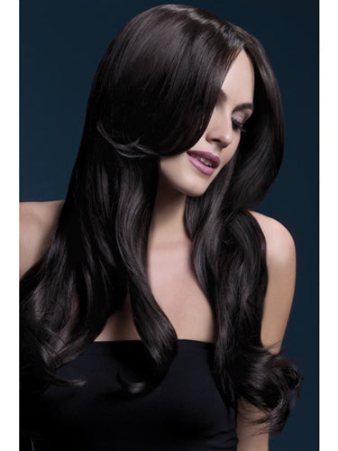 Brown Long Wave Wig with Centre Parting - Heat-Resistant and Adjustable for the Perfect Fit!