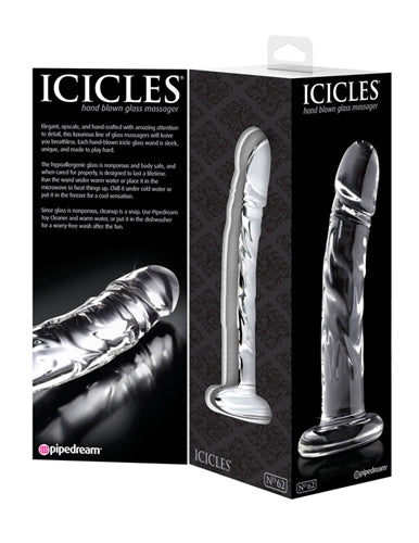 Luxurious Glass Dildo with Tapered Tip and Pronounced Head for Explosive G-Spot or P-Spot Stimulation, Waterproof and Harness-Compatible.
