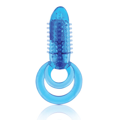 DoubleO 8 Vibrating Erection Ring - Reach New Heights of Pleasure with Double Rings and Vertical Vibrator!