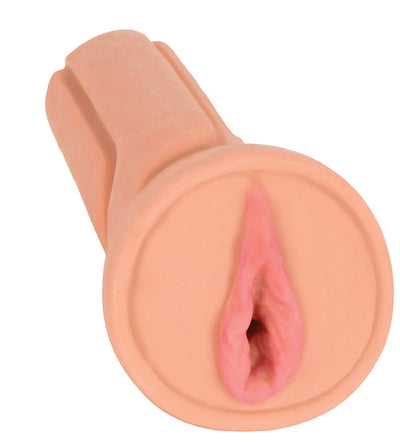 Realistic Masturbation Aid with Textured Tunnel and One Touch Bullet for Ultimate Pleasure and Easy Clean Up. Made in USA, Phthalate Free.