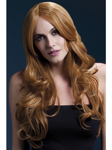 Auburn Long Wave Wig - Professional Quality Synthetic Hair with Heat Resistant Design and Adjustable Cap for a Secure and Comfortable Fit.