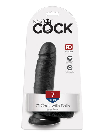 Realistic 7-Inch Dildo with Suction Cup Base and Balls - Waterproof and Harness Compatible for Hands-Free Fun!