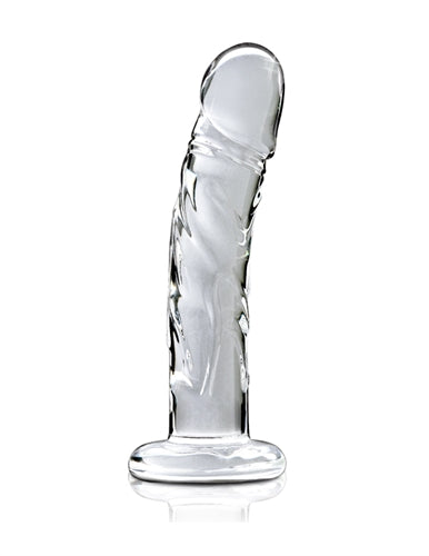 Luxurious Glass Dildo with Tapered Tip and Pronounced Head for Explosive G-Spot or P-Spot Stimulation, Waterproof and Harness-Compatible.