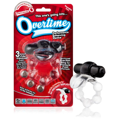 Ace Hitter Overtime Cockring: Hit a Home Run Every Time with 4-Function Motor and Stretchy Erection Ring.