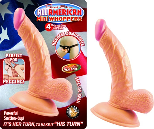 Ultimate Pleasure: 4-Inch Curved Dong with Balls for G-Spot Stimulation and Harness Compatibility