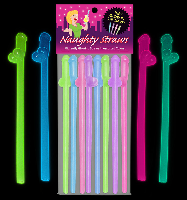 Vibrantly Glowing Bachelorette Straws - Add Mischief to Your Party!