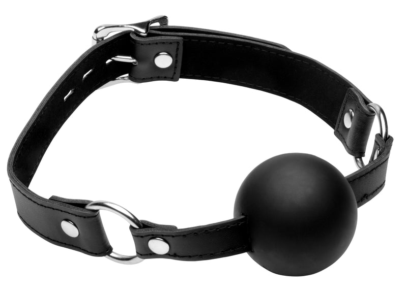 Silicone Ball Gag with Locking Buckle - 2 Inch Diameter for Ultimate Submissive Control