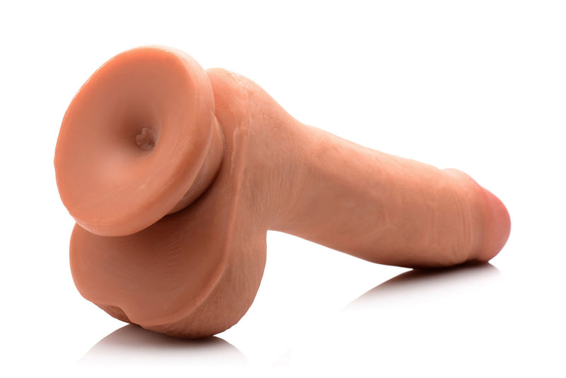 Realistic Dual-Layer Dildo with Suction Cup Base for Hands-Free Pleasure and Lifelike Sensations - 7 Inch Length and Phthalate-Free Material.