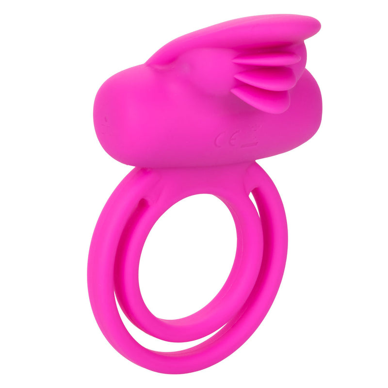 Double Your Pleasure with the Silicone Dual Clit Flicker Ring - Rechargeable and Waterproof for Maximum Fun!