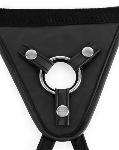 Luv Touch Perfect Fit Harness with Adjustable Straps and Multiple Silicone Rings for Dildo Play up to 2 Inches in Diameter.