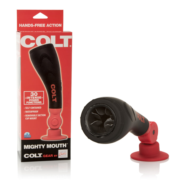 30-Function Waterproof Colt Mighty Mouth with Hands-Free Suction Cup Mount for Ultimate Self-Love