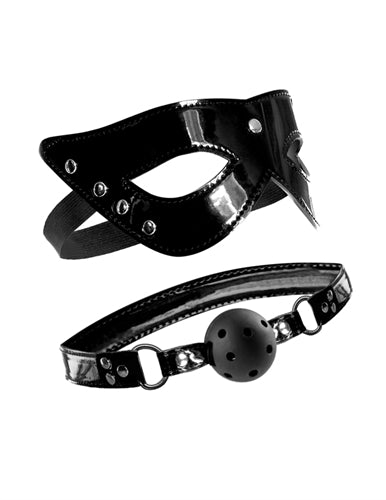 Breathable Masquerade Mask & Ball Gag for Sensual Play and Submission Training - Easy to Clean and Fits Most Sizes!