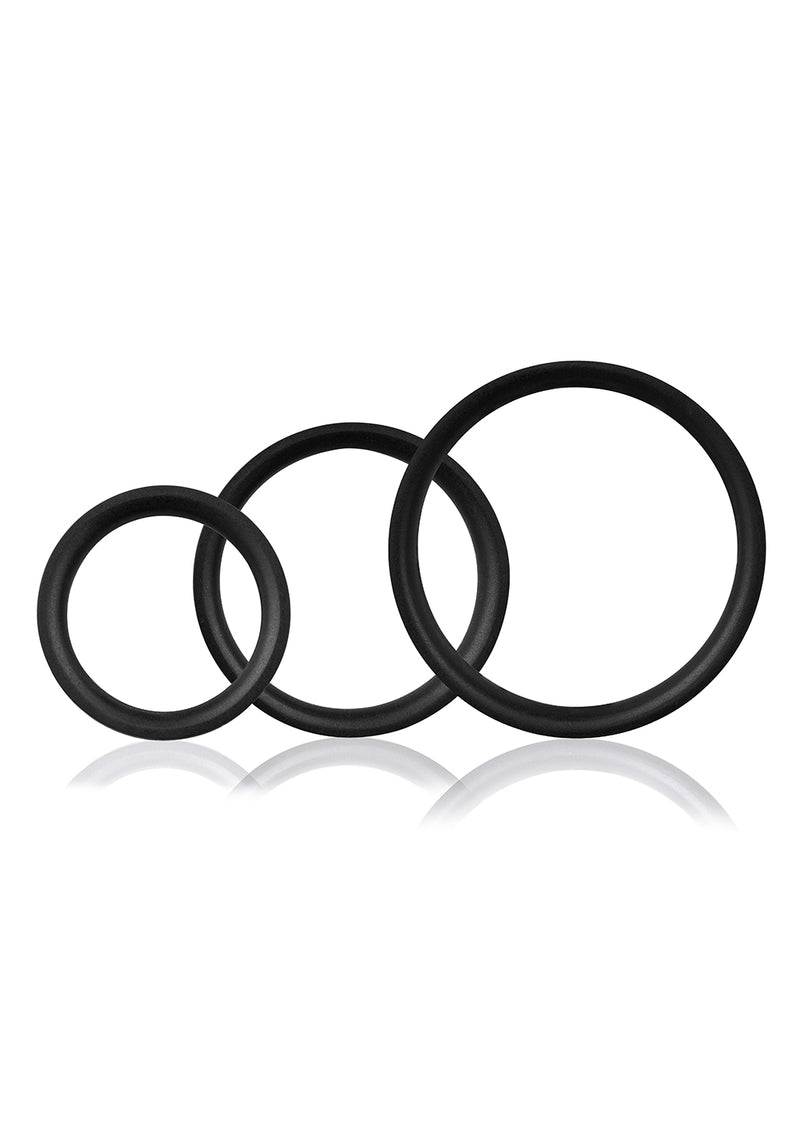 Variety Pack of Three True Silicone Cock Rings for Snug and Comfortable Fit