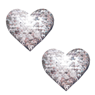 Shimmering Sequin Nipztix Pasties - Changeable Black to Silver, Hypoallergenic, and Comfortable for 10-12 Hours!