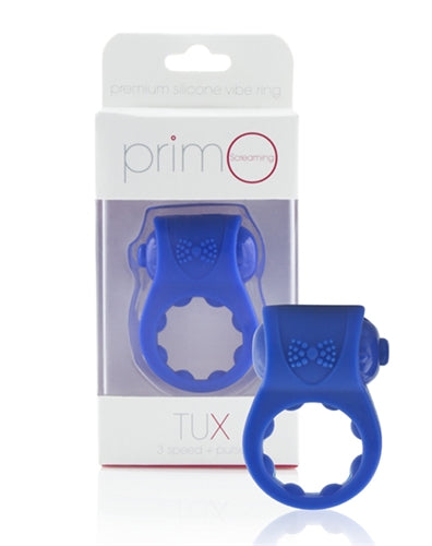 Luxurious PrimO Tux Cockring: Premium Silicone, Powerful Motor, Tailor-Made Fit, 4 Functions, Stimulating Features for Him and Her.