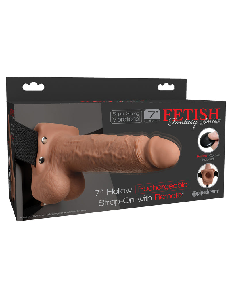 Upgrade Your Game with the 7" Hollow Rechargeable Strap-On with Balls - Perfect for ED, Premature Ejaculation, and Extra Thrills in the Bedroom!
