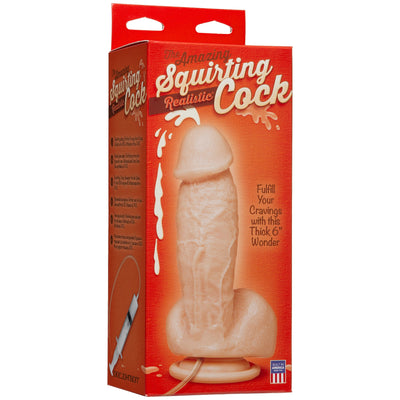 Realistic Suction Dildo with Repeated Ejaculation for Ultimate Pleasure - 7 Inch Dong with Balls, Made in USA and Phthalate Free!