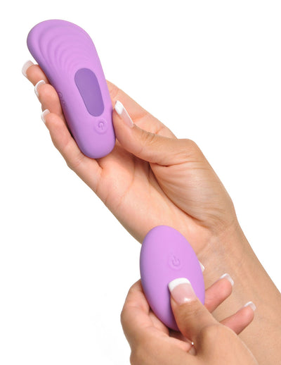 Eco-Friendly Remote Silicone Please-Her with G-Spot and Clit Stimulation, Multi-Function and Multi-Speed Vibes, and Rechargeable Power.