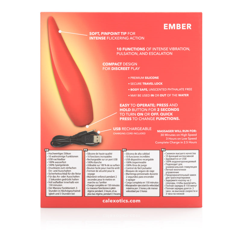 Red Hot Ember: Powerful and Discreet Silicone Massager with 10 Functions and Waterproof Design for Ultimate Pleasure