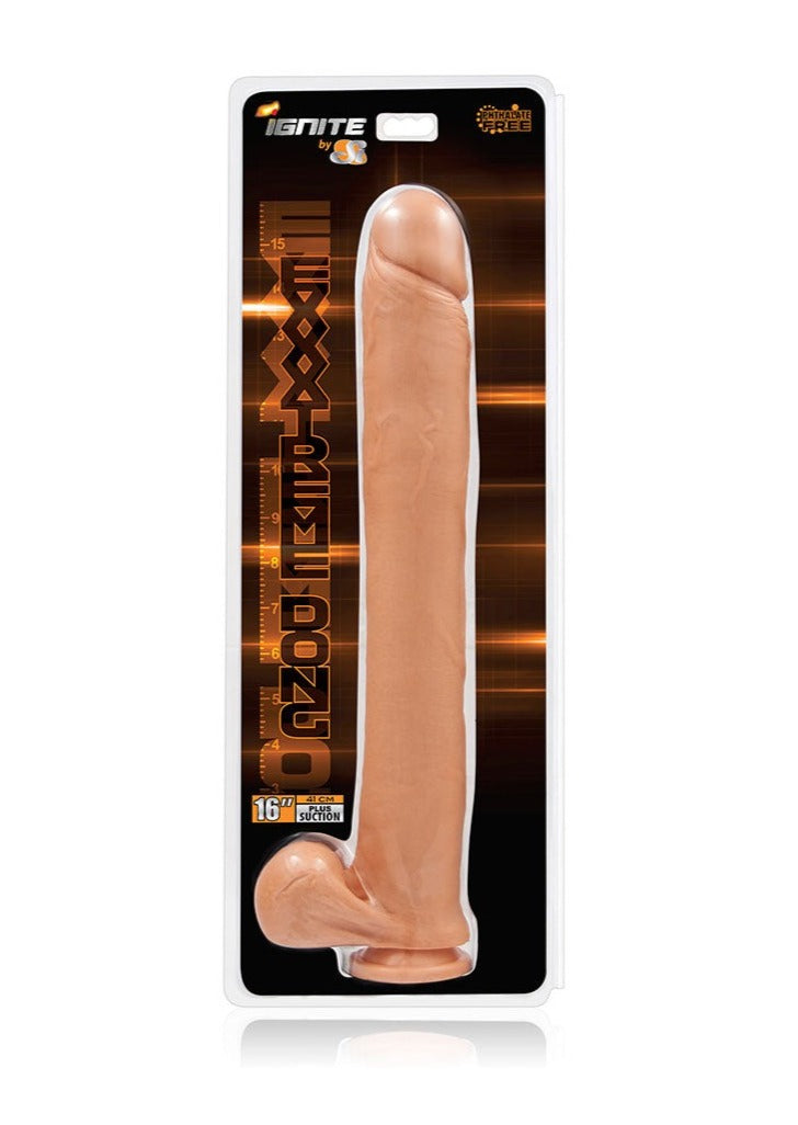 16 Inch Suction Dildo with Balls - Phthalate-Free Pleasure Toy for Endless Fun and Wild Rides!