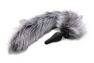 Unleash Your Inner Wild Side with Grey Wolf Tail Plug and Ears Set