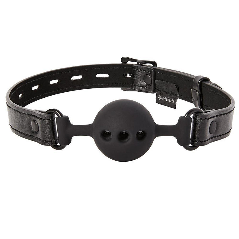 Breathable Ball Gag with Locking Buckle for Sensual Submission and Control.