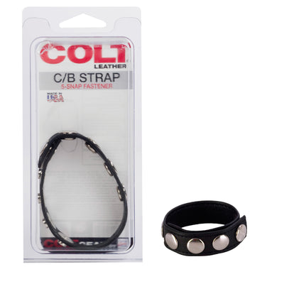Adjustable Leather Cockring with 5 Secure Snaps for Extra Satisfaction and Comfort