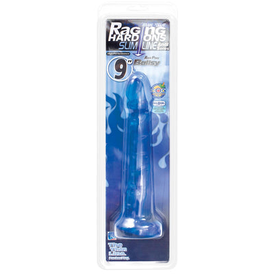 Small but Mighty: 9-inch Slim Blue Jelly Dildo for Pure Pleasure and Stability