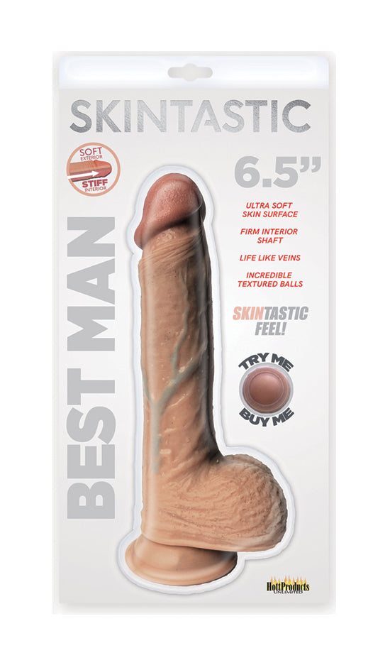 Experience Realistic Pleasure with Skinsations Best Man Toy - Harness-Compatible and Textured for Added Excitement!