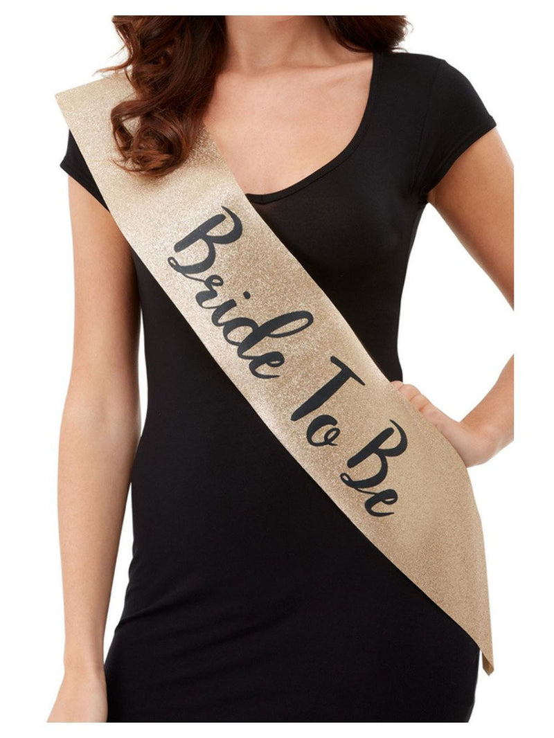 Glittery Gold and Black Bride to Be Sash for a Fun and Sexy Time in the Bedroom!